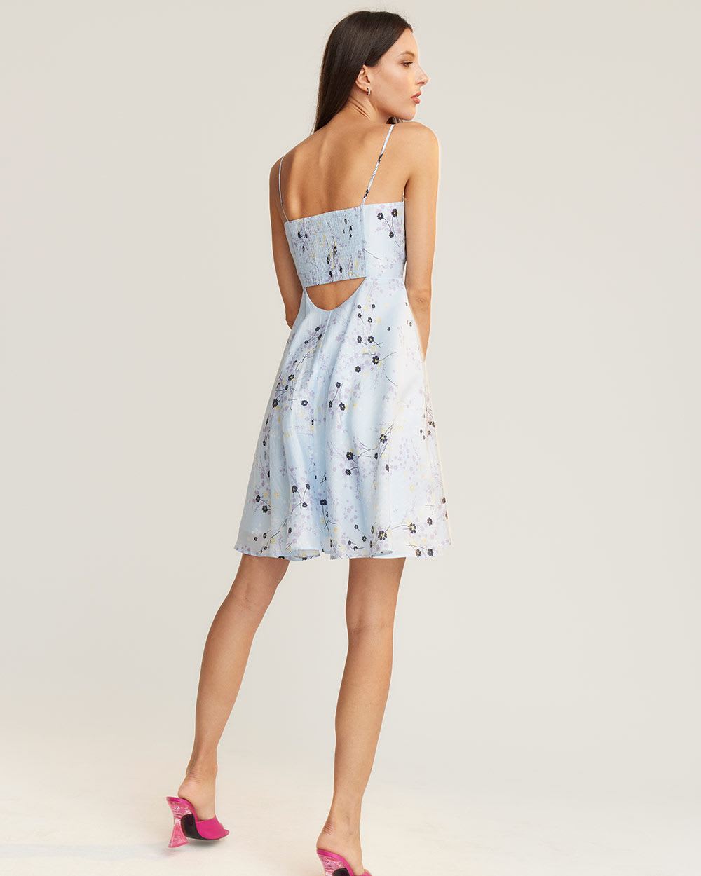 Tencel Voile Sleeveless Fit and Flare Cocktail Dress