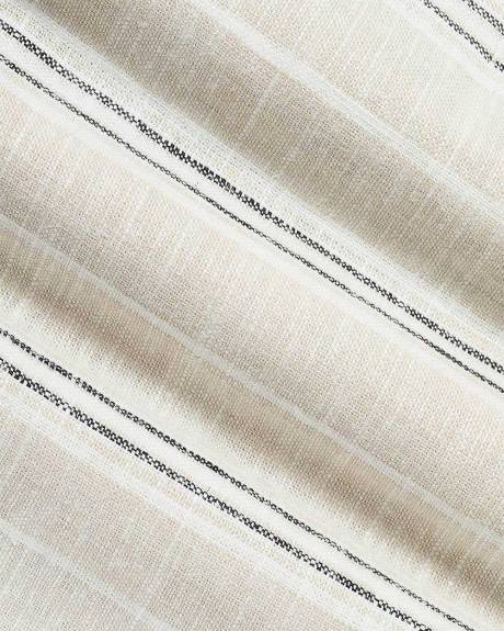 Blouse Rayée en Mélange de Lin Sans Manches à Col V