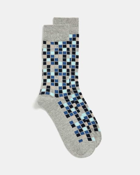 Mini Blue Square Socks
