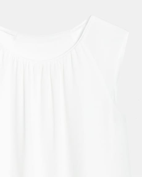 Crepe Cami with Pleated Neckline
