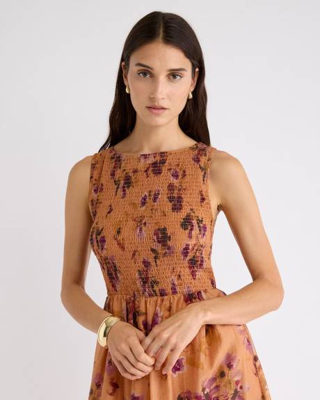 Robe Midi Texturée Sans Manches