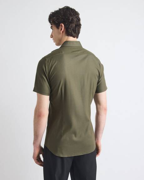 Chemise Habillée Style Tricot à Coupe Étroite à Manches Courtes