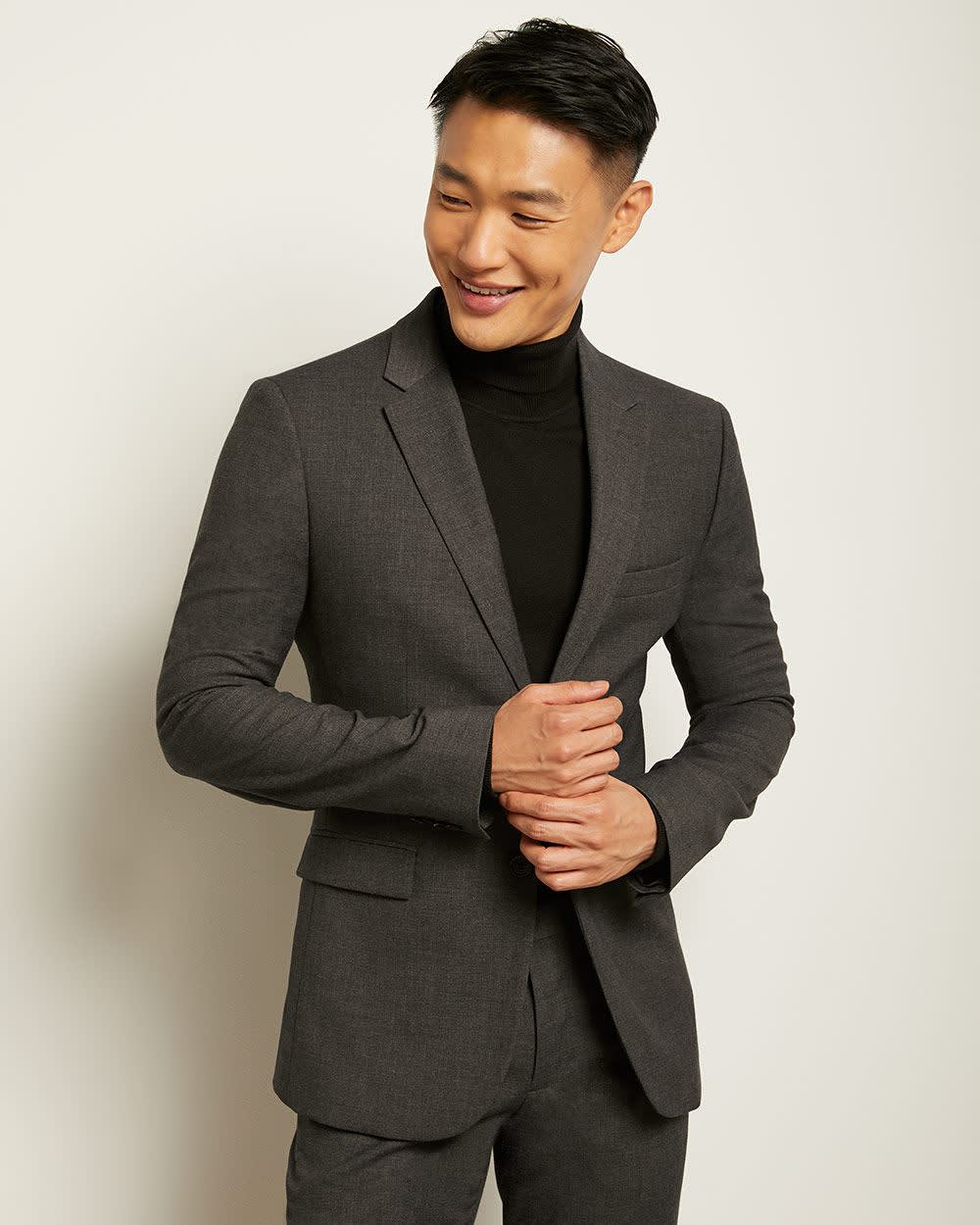 Essential Slim Fit Dark Grey Blazer RW&CO.