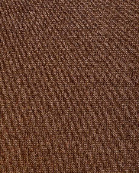 Pull à Col Montant à Demi-Zip et Manches Longues