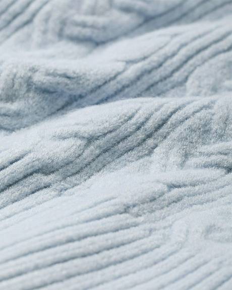 Pull en Mailles Torsadées à Manches Longues et Col Rond