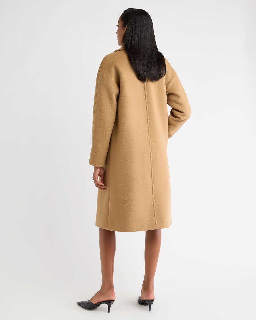 Wool-Blend Long Double-Breasted Coat | RW&CO.