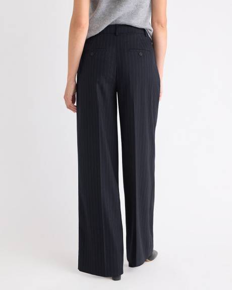 Striped High-Rise Wide-Leg Flannel Pant