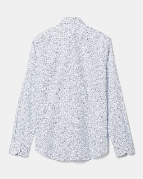 Slim Fit Dress Shirt with Terrazo Pattern