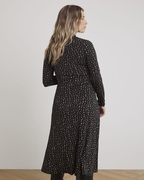 Long-Sleeve Fine Jersey Dress with Mock Neckline - Thyme Maternity