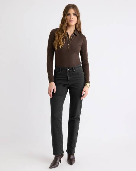 Polo Ajusté à Manches Longues