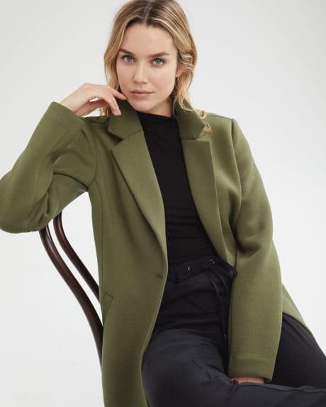 Stretch Olive Green Top Coat