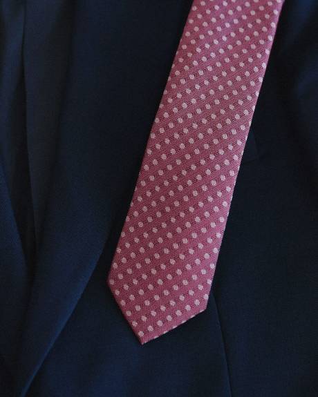Cravate Régulière Rose Foncé à Micro Imprimé