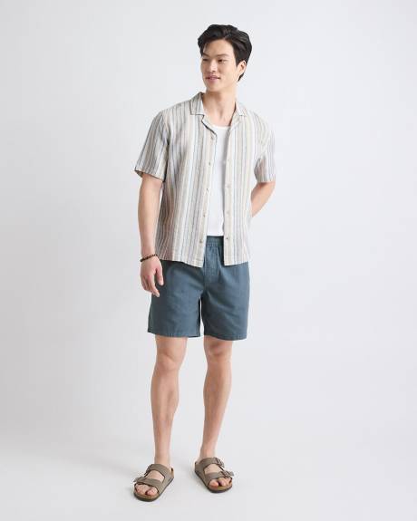 Cotton-Blend Short with Elastic Waistband