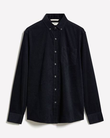 Chemise à Coupe Régulière en Velours Côtelé