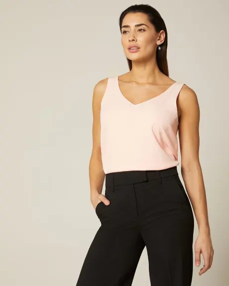 Solid Silky Crepe wide strap Cami Blouse
