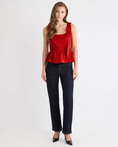 Sleeveless U-Neck Peplum Blouse