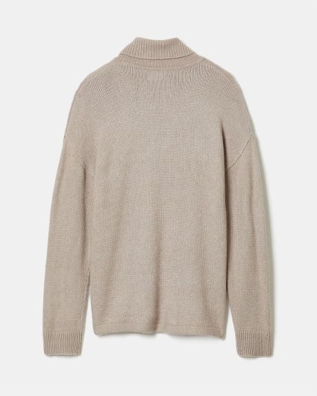 Drop Shoulder Turtleneck Sweater