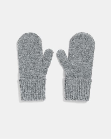 Cashmere-Feel Soft Knit Long Mittens
