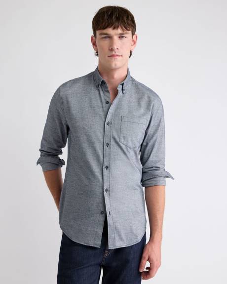 Slim-Fit Solid Flannel Shirt