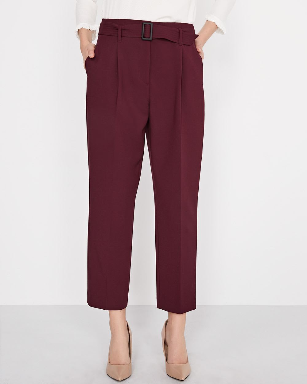 High-waist paper bag pant with belt | RW&CO.