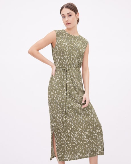 Maxi Sleeveless Dress with Removable Belt