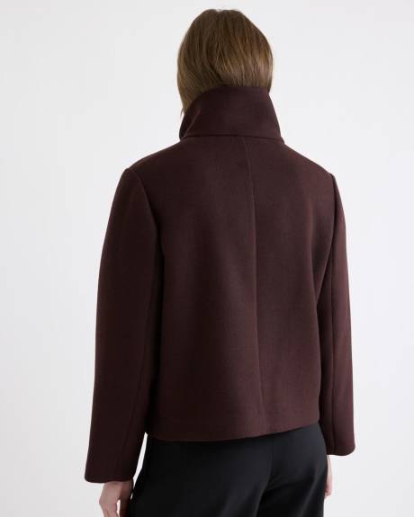 Wool-Blend Funnel-Neck Jacket