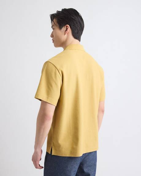 Polo Ample en Jacquard Texturé à Manches Courtes