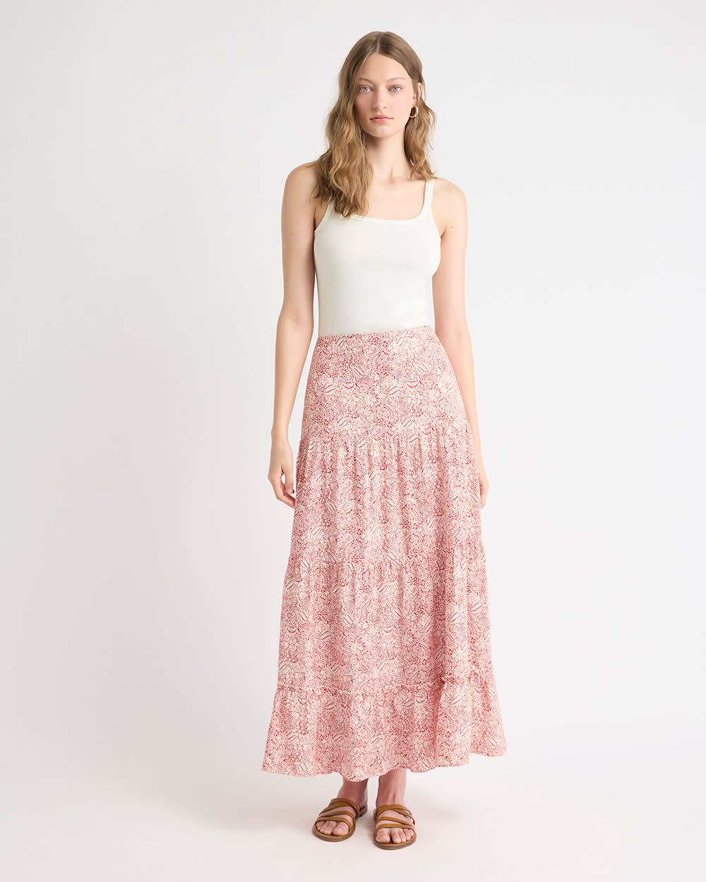 High-Rise A-Line Maxi Skirt