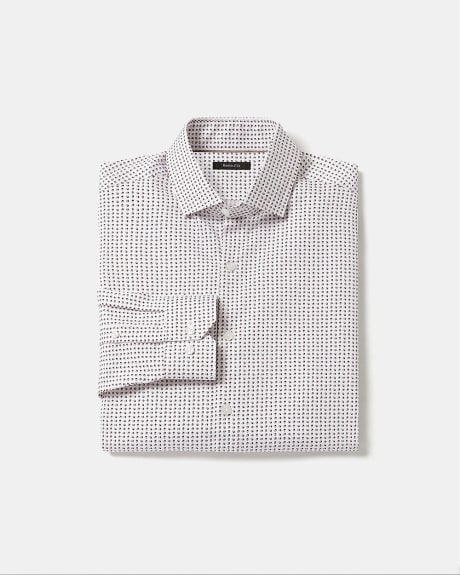 Tailored-Fit Dress Shirt with Micro Geo Print