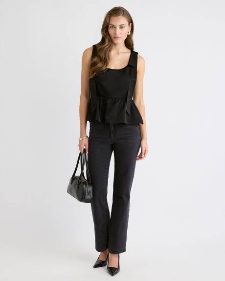 Blouse Péplum Sans Manches à Col en U