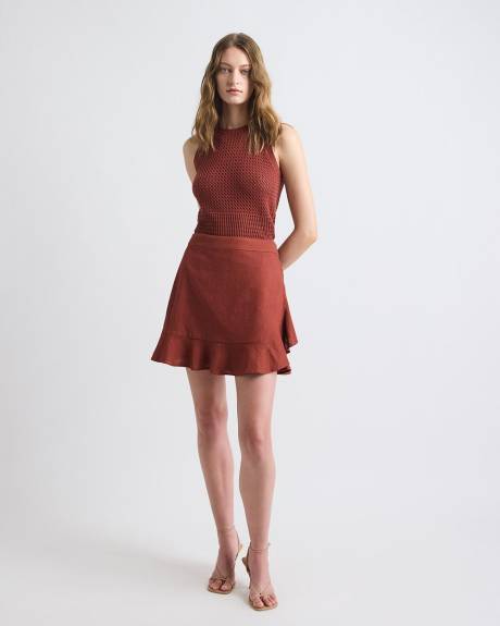 Pull Court Crocheté Sans Manches