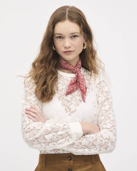 Square Scarf with Floral Print