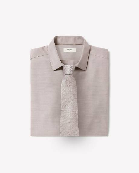 Slim-Fit Solid Cotton Modal Dress Shirt