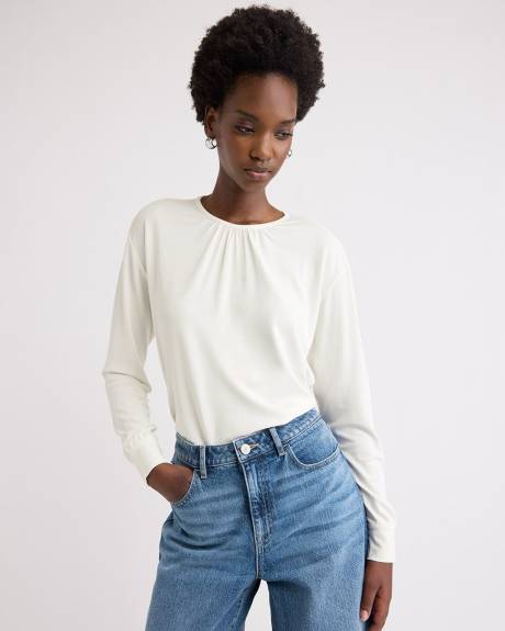 Haut &agrave; Manches Longues &agrave; Col Rond Fronc&eacute;