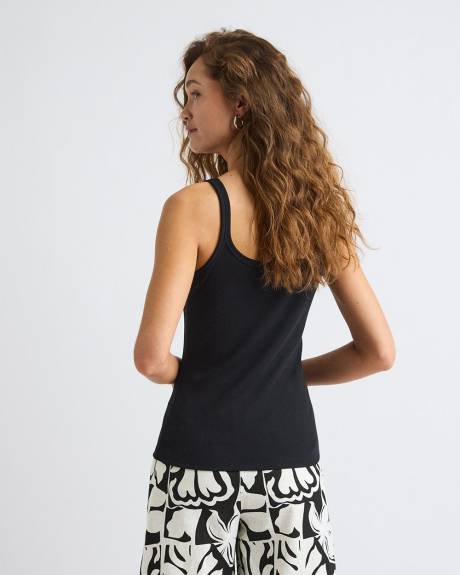 Scoop-Neck Ribbed Cami with Spaghetti Straps