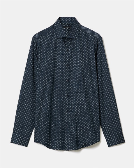 Dotted Two-Tone Regular-Fit Dress Shirt