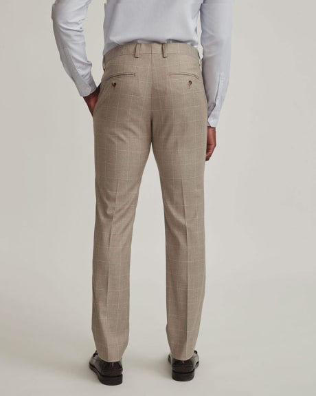 Slim Fit Taupe Windowpane Suit Pant