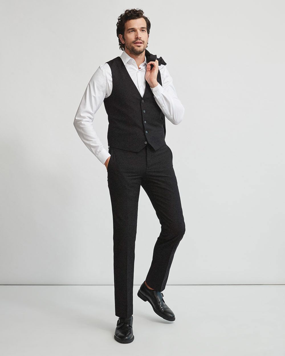 Tailored Fit Solid Twill Dress Shirt