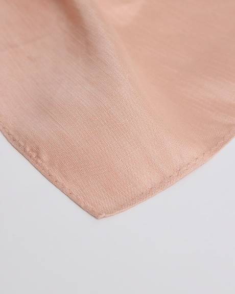 Peach Linen-Blend Handkerchief