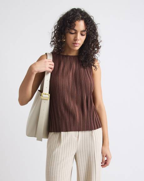 Sleeveless Pleated Top