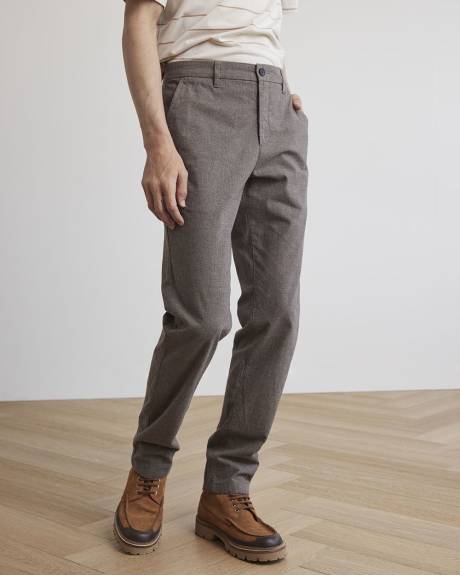 Solid Slim-Fit Brushed Pants