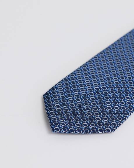 Cravate Large Unie Bleue Pâle à Motif de Chaîne