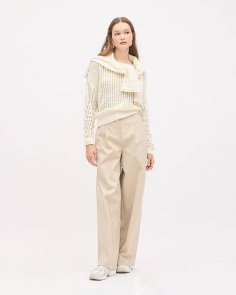 Pull Textur&eacute; &agrave; Manches Longues et Col Rond