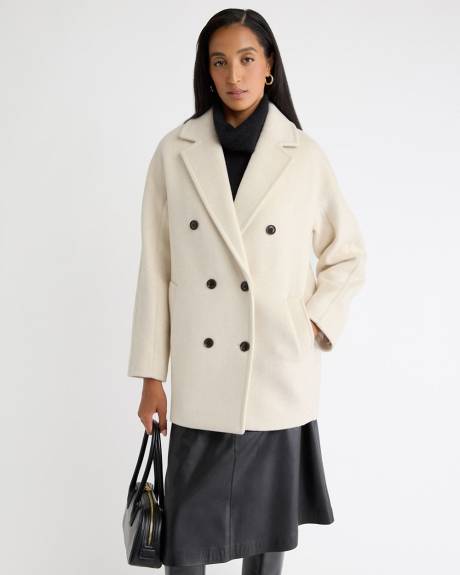 Melton Wool-Blend Double-Breasted Peacoat