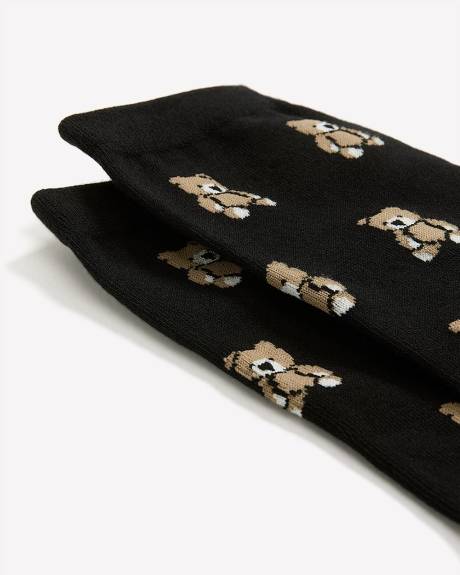 Crew Socks with Teddy Bears