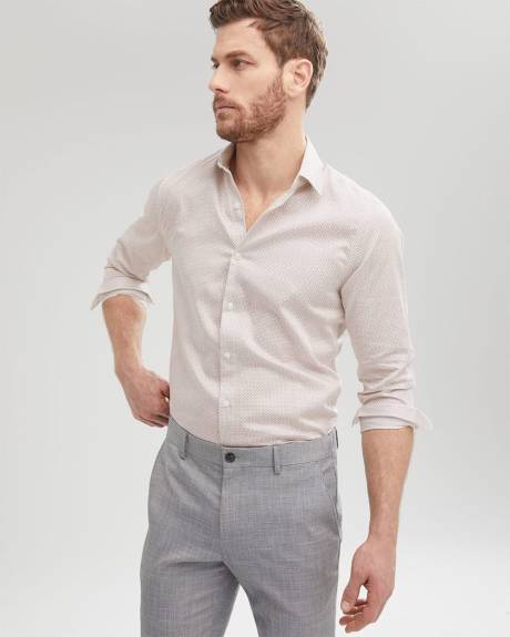 Slim Fit Two-Tone Geo Dress Shirt