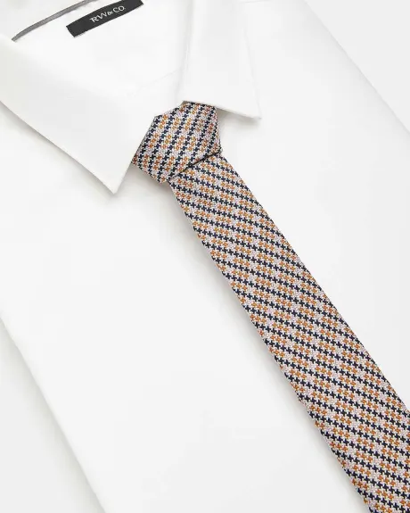 Cravate Régulière à Pied-de-Poule Tricolore