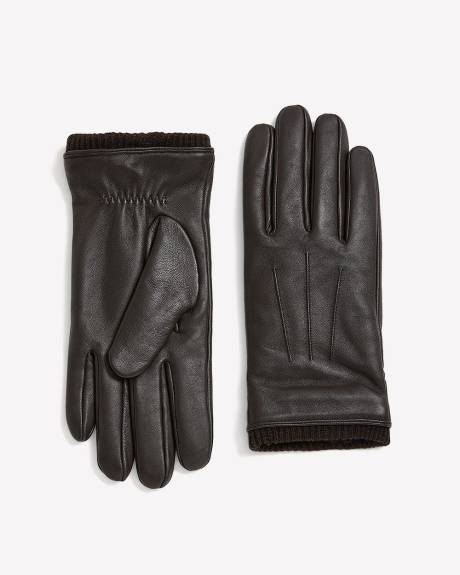 Tech-Friendly Leather Gloves