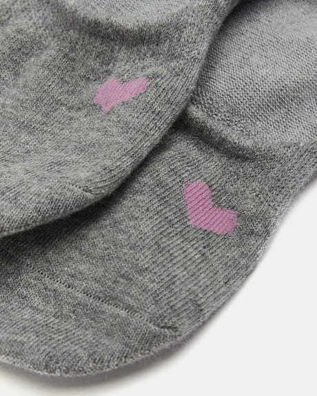 No-Show Socks with Pink Heart