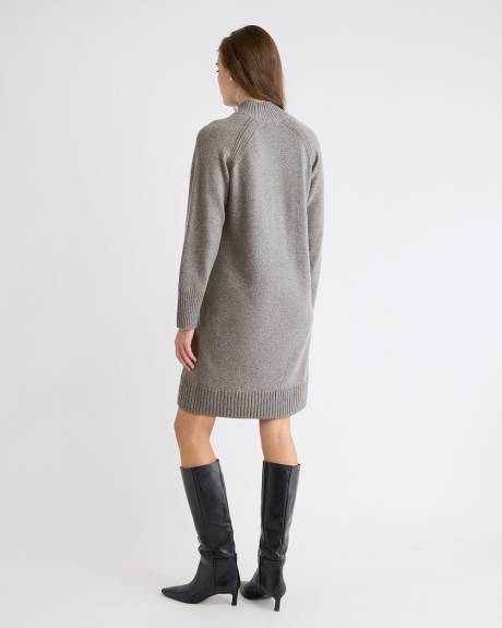 Merino Wool High-Neck Sweater Dress